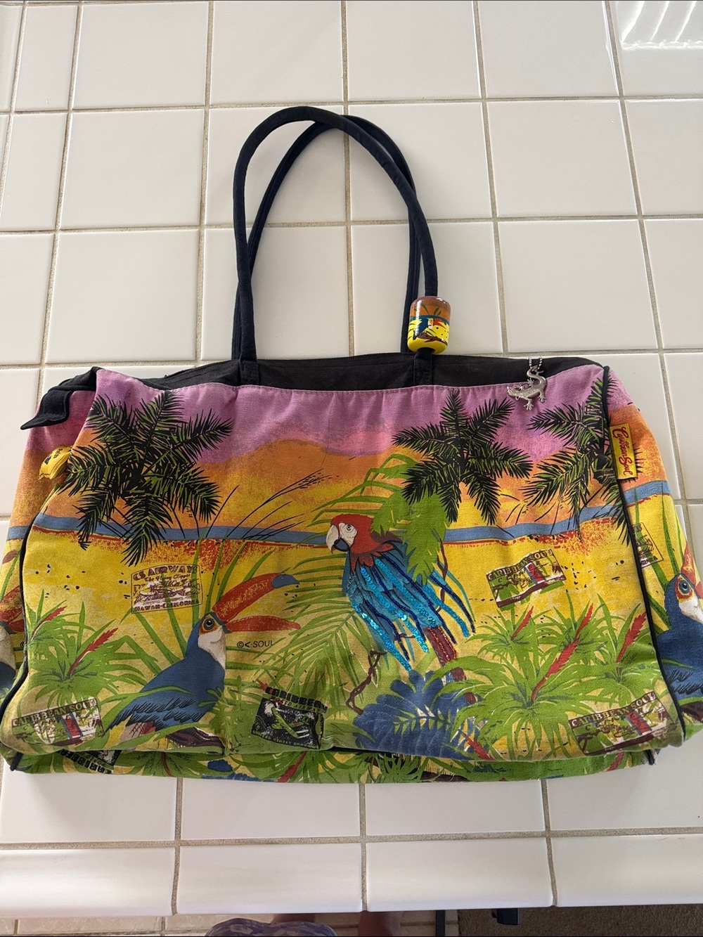 Caribbean Soul large tote bag 🐈‍⬛